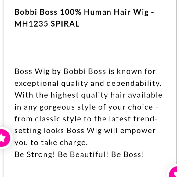 Bobbi Boss 100% Human Hair Wig Spiral Cut - Picture 4 of 8